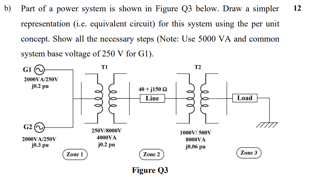Solved Part of a power system is shown in Figure Q3 below. | Chegg.com