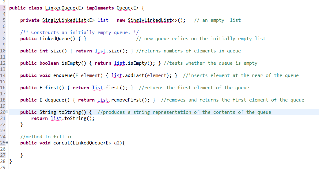 Solved 3, Implement a method for the LinkedQueue class that | Chegg.com