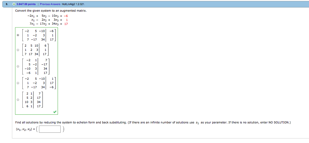 Solved Can someone help me with this linear algebra, I only | Chegg.com