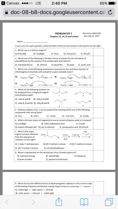 Solved For Each Question Write The Letter Of The Correct Chegg Com