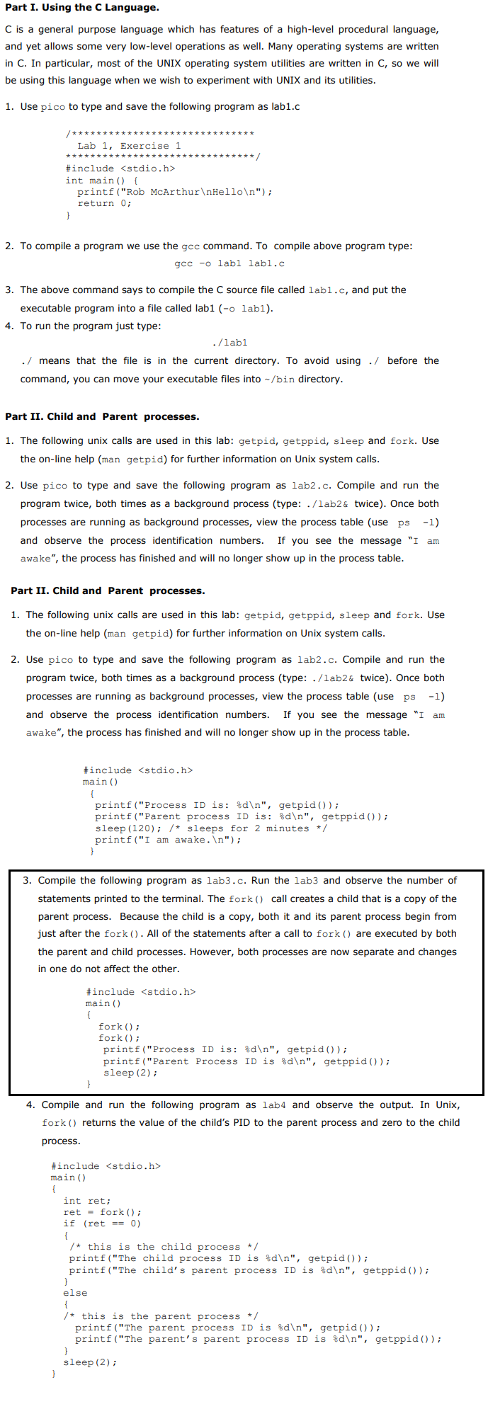 Solved 1. Typing ps alone lists the current running | Chegg.com