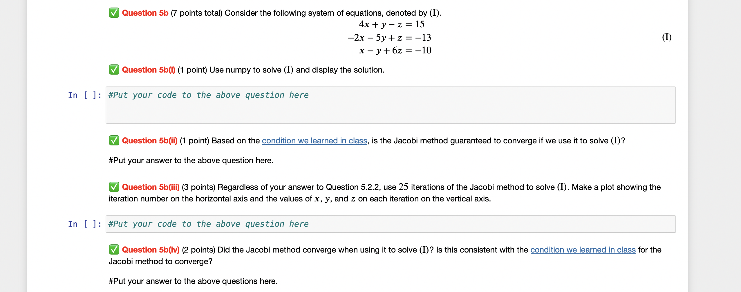 Question 5b ( 7 points total) Consider the following | Chegg.com