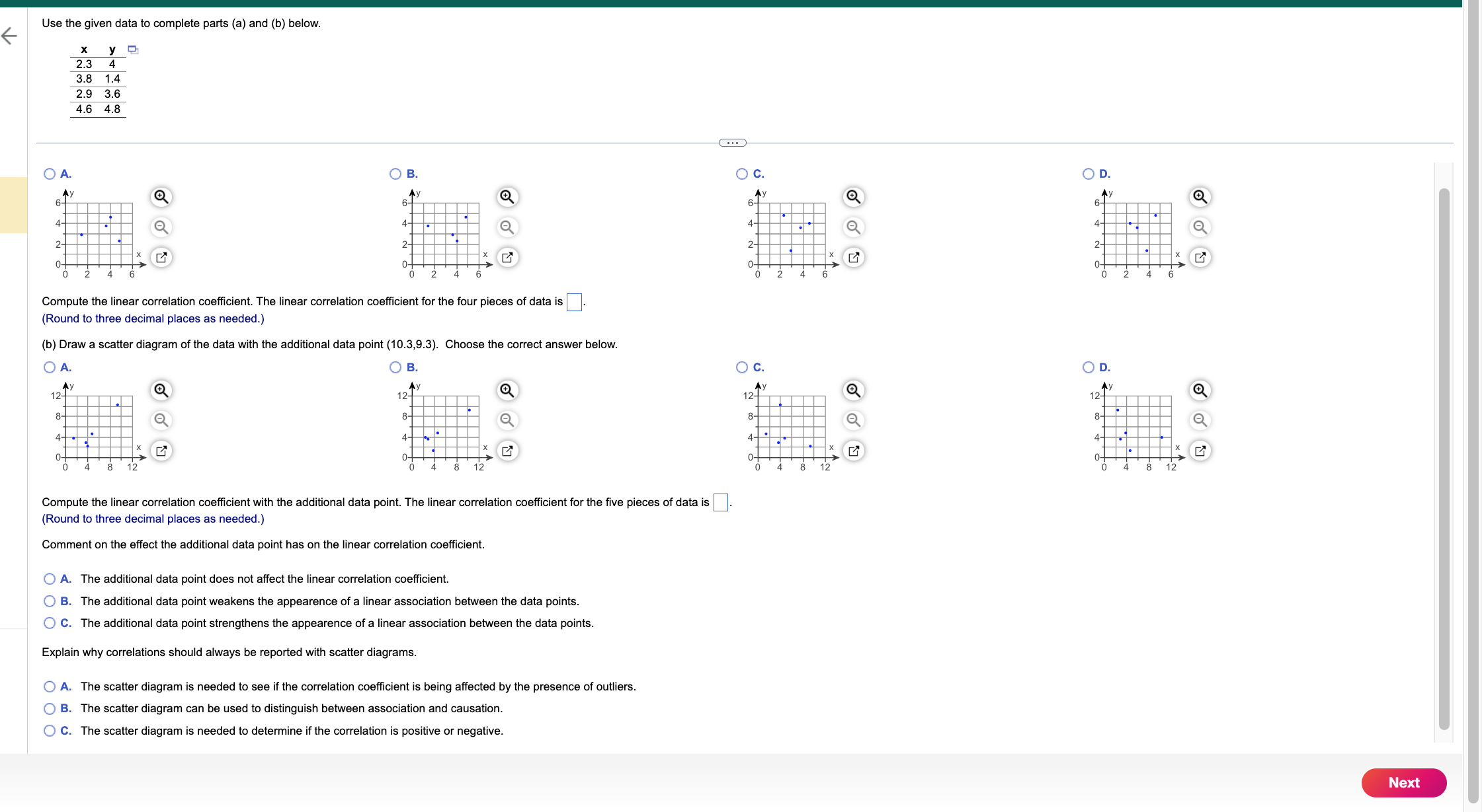 Solved Use the given data to complete parts (a) and (b) | Chegg.com