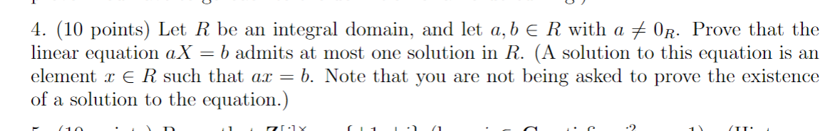 Solved Let R be an integral domain, and let a, b ∈ R with a | Chegg.com