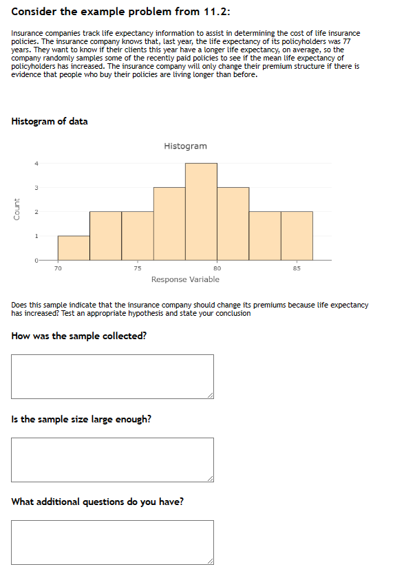 Solved Consider The Example Problem From 11.2: Insurance 