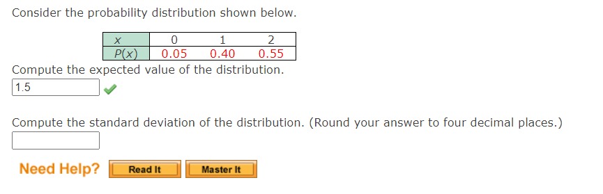 Solved Consider the probability distribution shown below. | Chegg.com