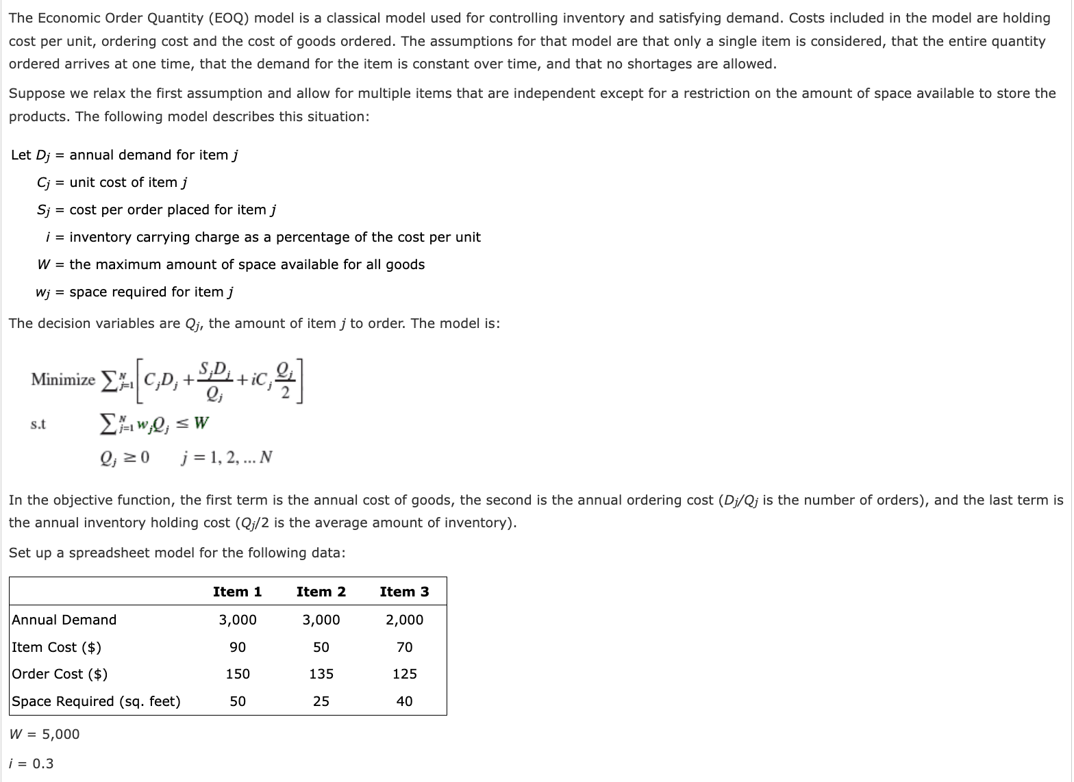 Solved The Economic Order Quantity (EOQ) model is a | Chegg.com