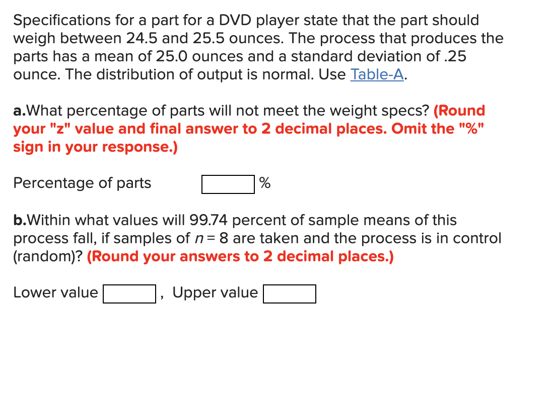 Solved Specifications for a part for a DVD player state that