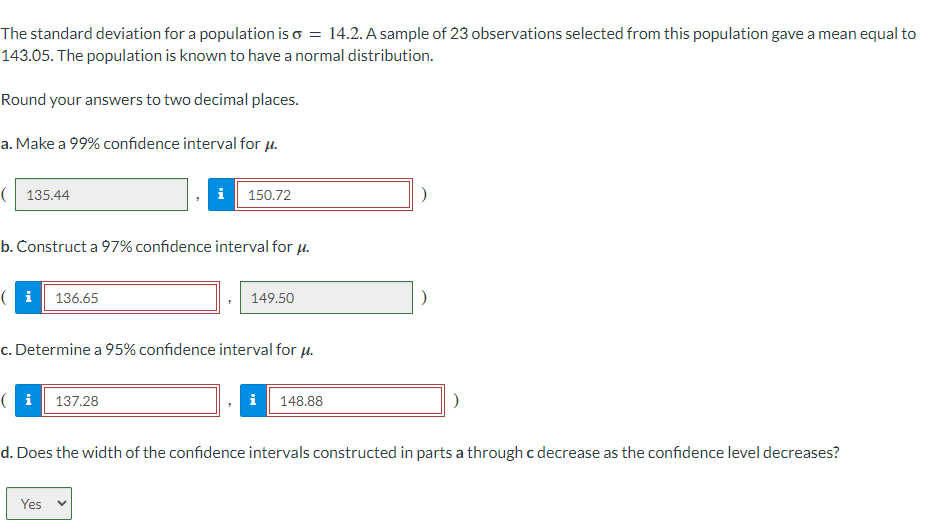 Solved The standard deviation for a population is σ=14.2. A | Chegg.com