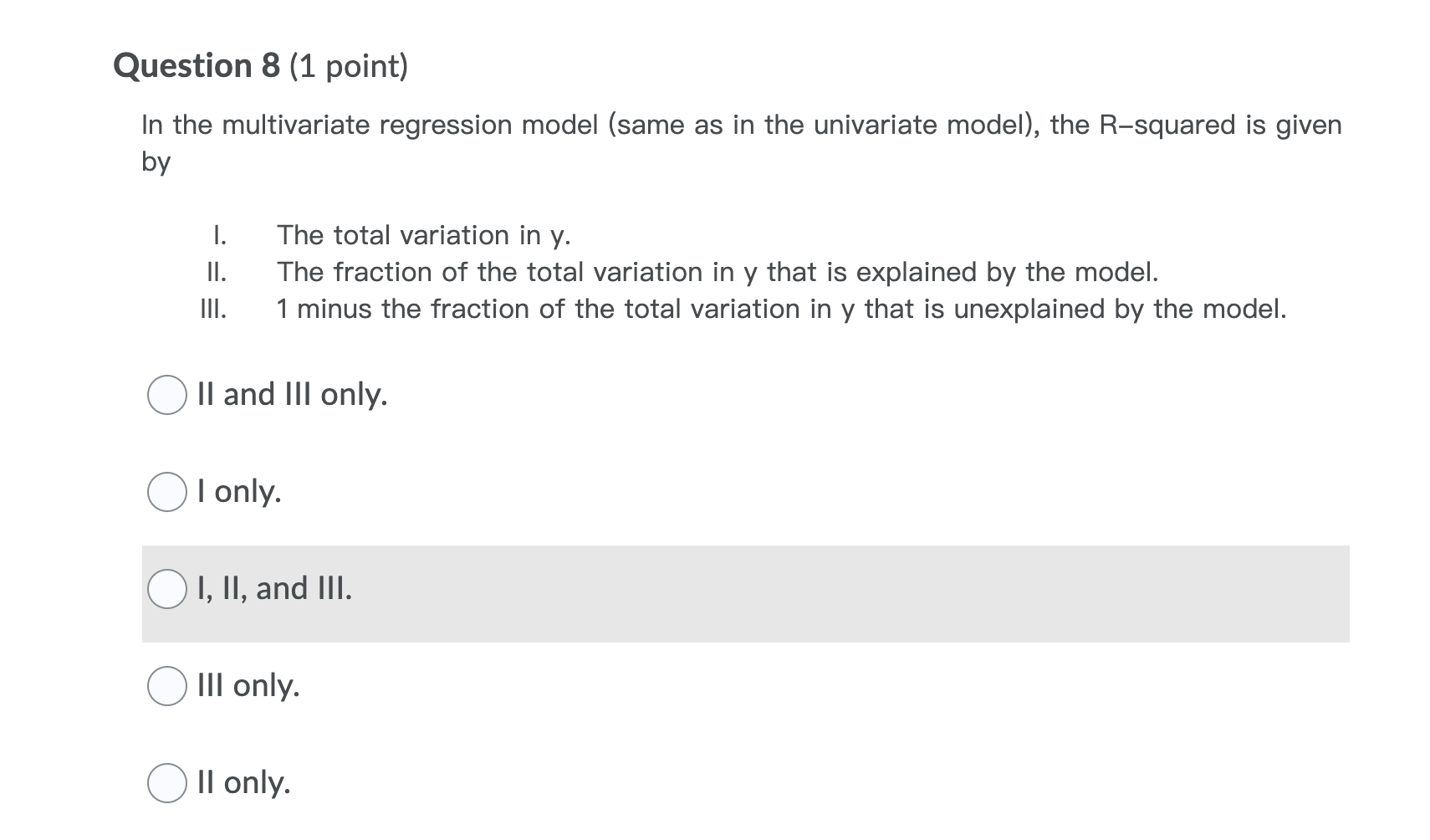 Solved Question 1 (1 point) Consider the following | Chegg.com
