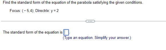 Solved Find the standard form of the equation of the | Chegg.com