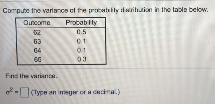 Solved Compute the variance of the probability distribution | Chegg.com