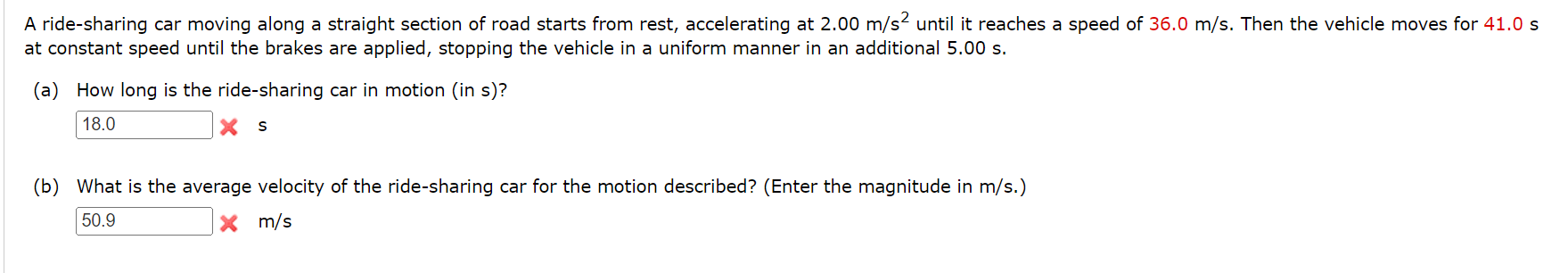 Solved A ride-sharing car moving along a straight section of | Chegg.com