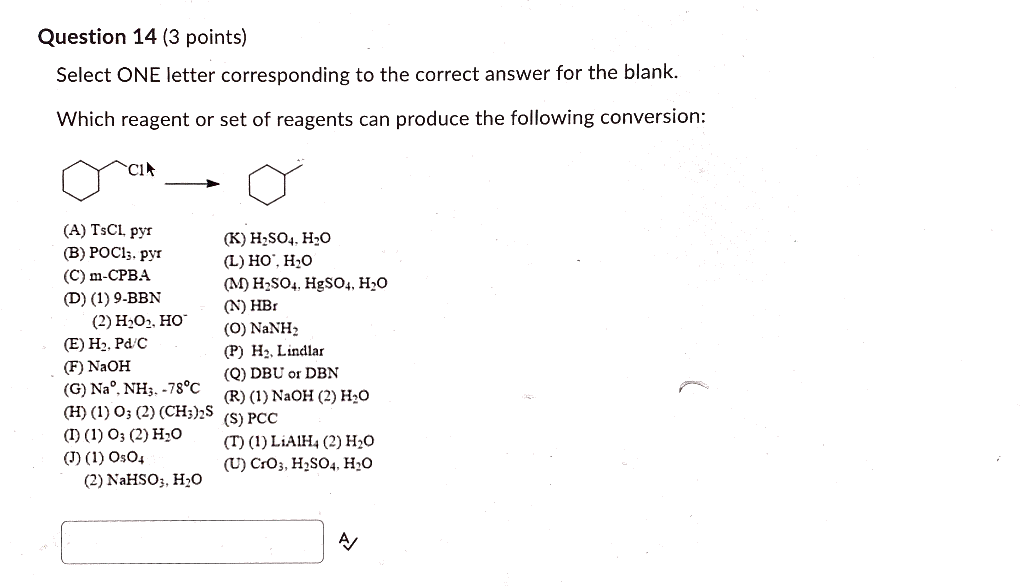 Solved Question 14 3 Points Select One Letter Correspon Chegg Com