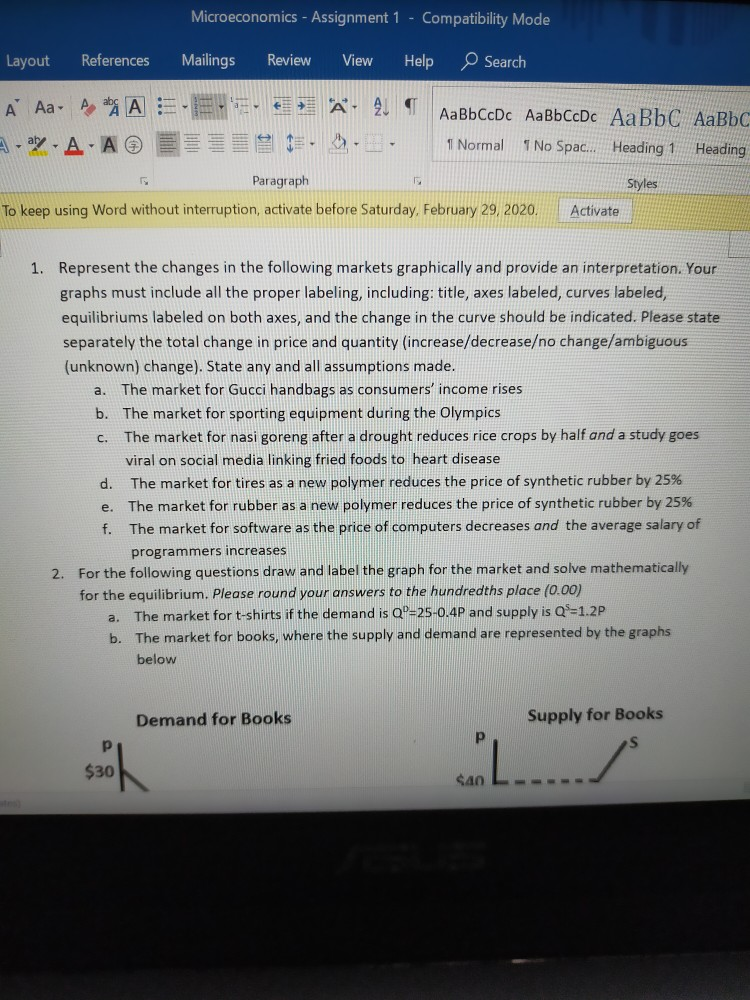 Solved Microeconomics - Assignment 1 - Compatibility Mode | Chegg.com
