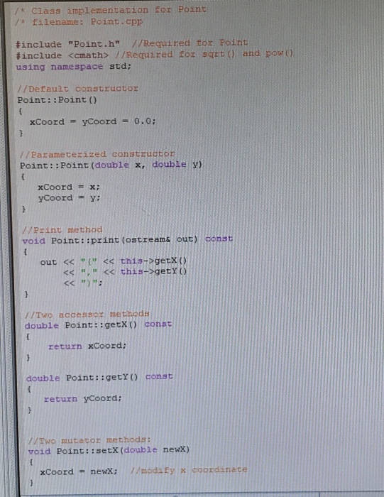 Solved Use simple C++ Point programming. I have wrote my C++ | Chegg.com