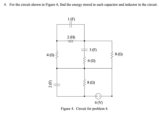 Solved 4. For the circuit shown in Figure 4, find the energy | Chegg.com