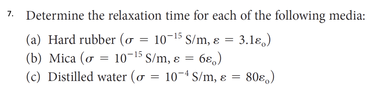 Solved Determine The Relaxation Time For Each Of ï The Chegg Solved Determine The Relaxation Time For Each Of ï The Chegg