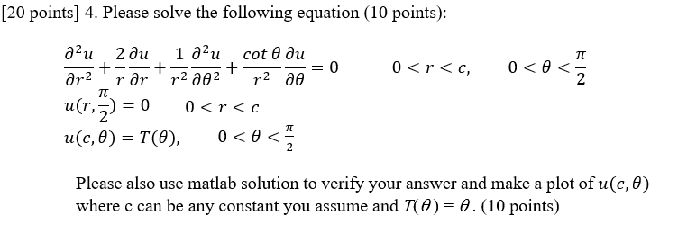 Solved 20 points] 4. Please solve the following equation ( | Chegg.com