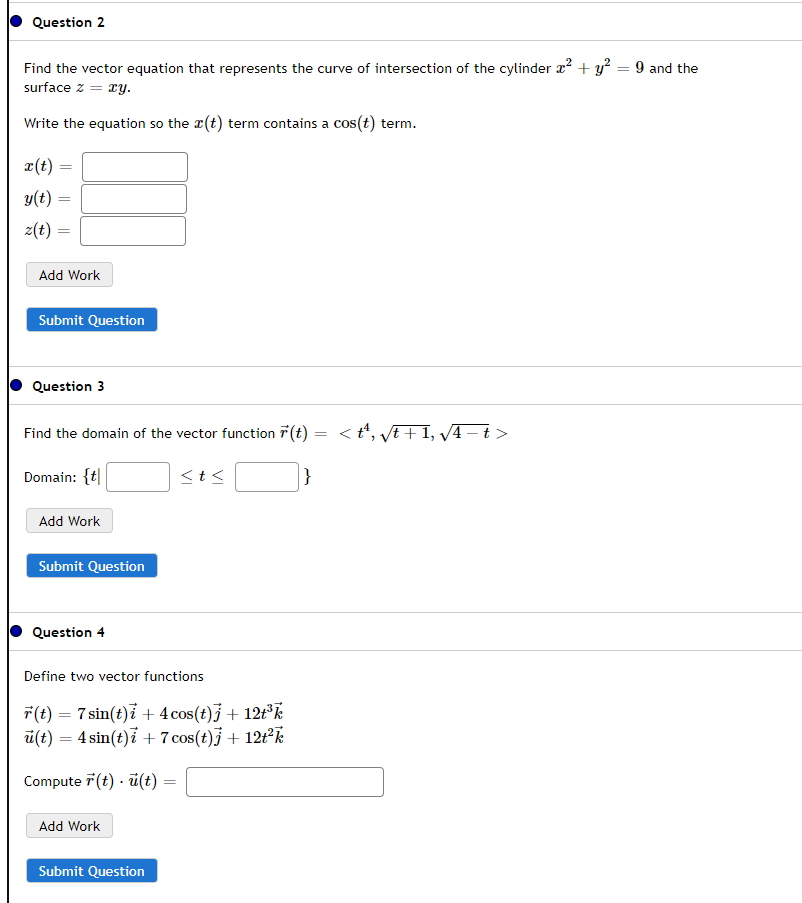 Solved Question 2 Find the vector equation that represents | Chegg.com