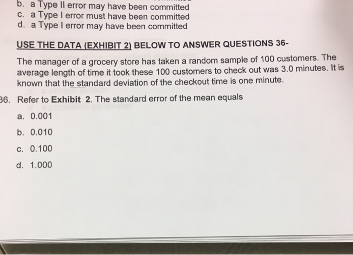 Solved b, a Type II error may have been committed c. a Type | Chegg.com
