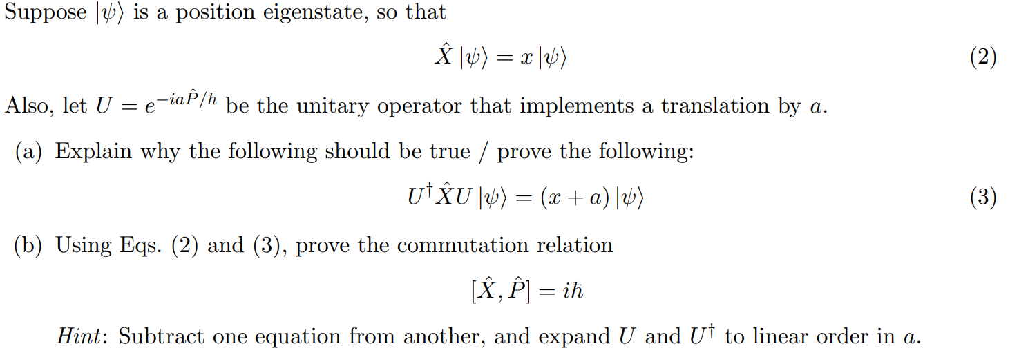 Solved Suppose 4 Is A Position Eigenstate So That Chegg Com