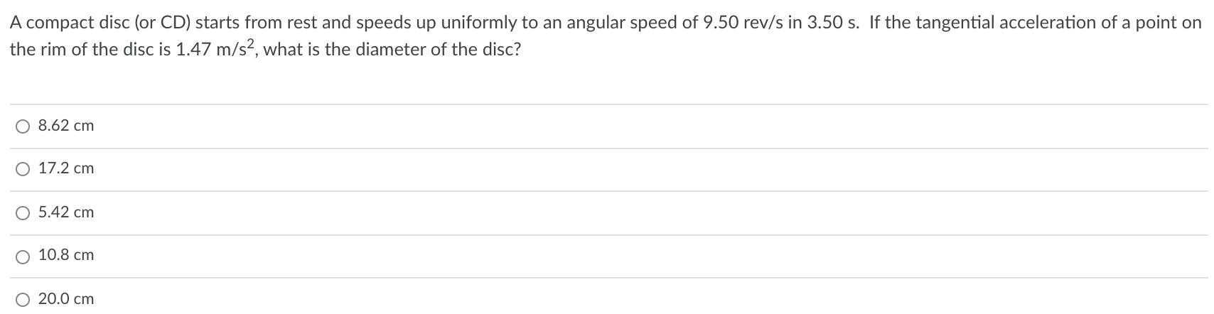 Solved A compact disc (or CD) starts from rest and speeds up | Chegg.com
