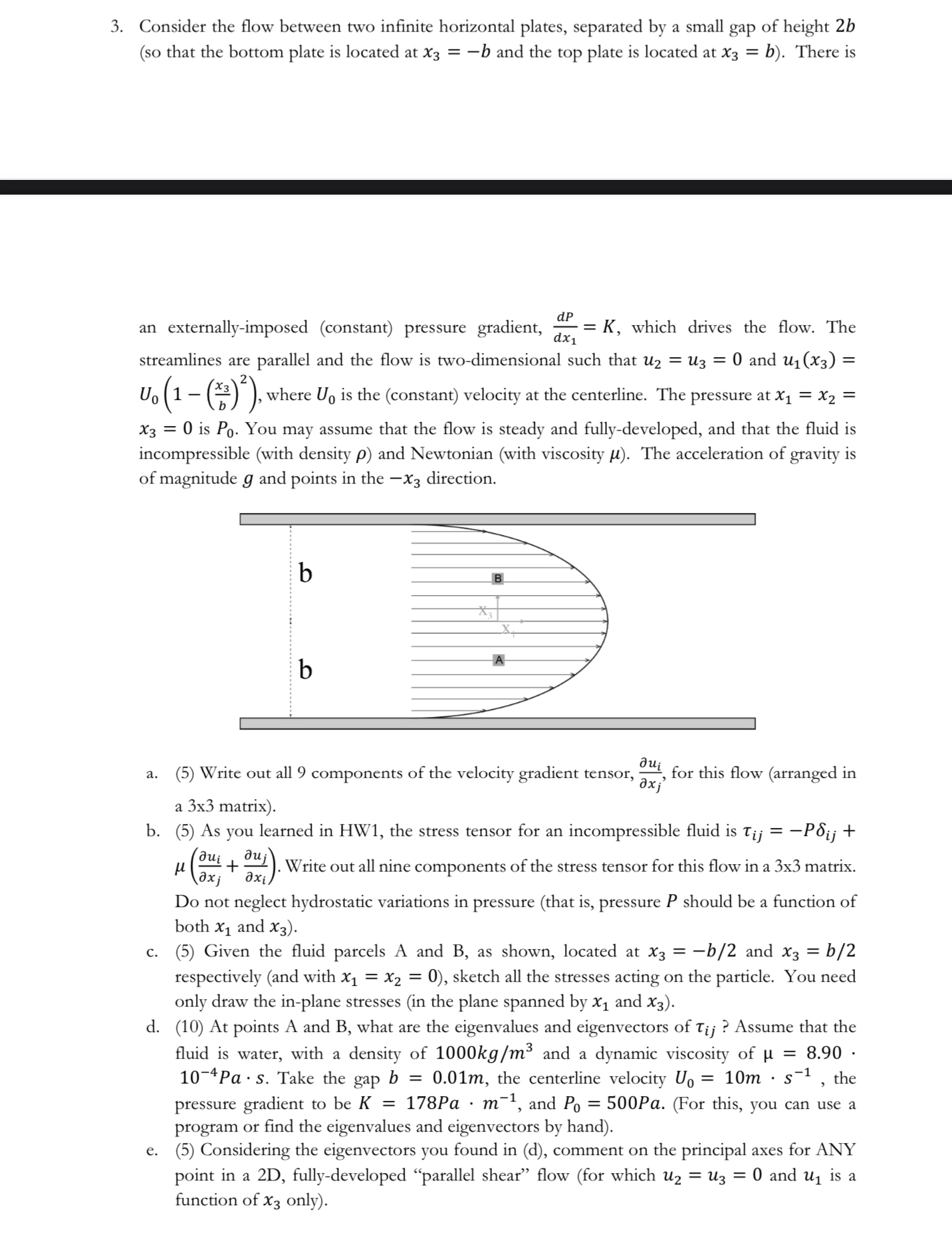 Solved 3. Consider the flow between two infinite horizontal | Chegg.com