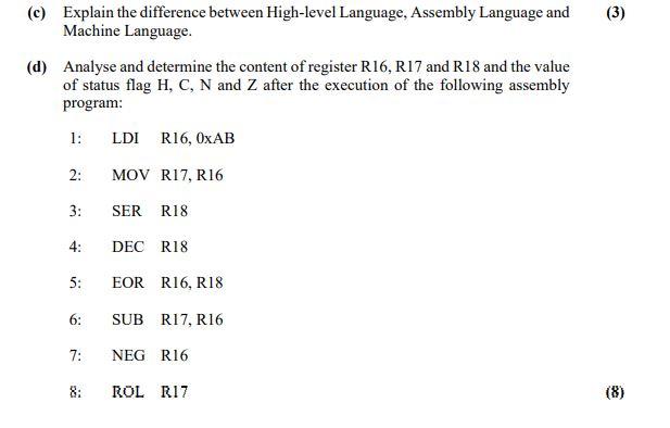Solved (c) Explain the difference between High-level | Chegg.com