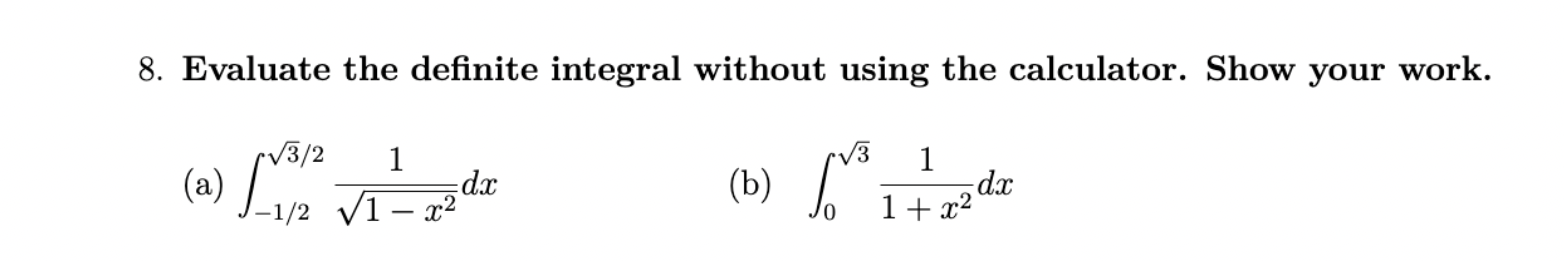 Solved 3. Evaluate the definite integral without using the | Chegg.com