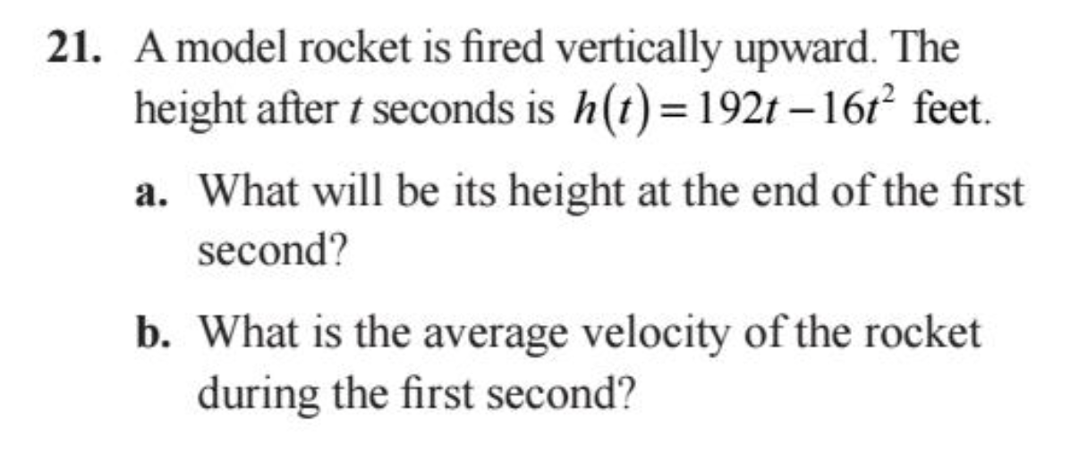 Solved 21. A model rocket is fired vertically upward. The | Chegg.com
