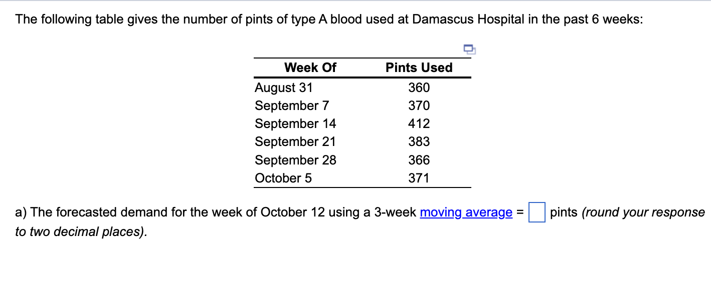 Solved The Following Table Gives The Number Of Pints Of Type | Chegg.com