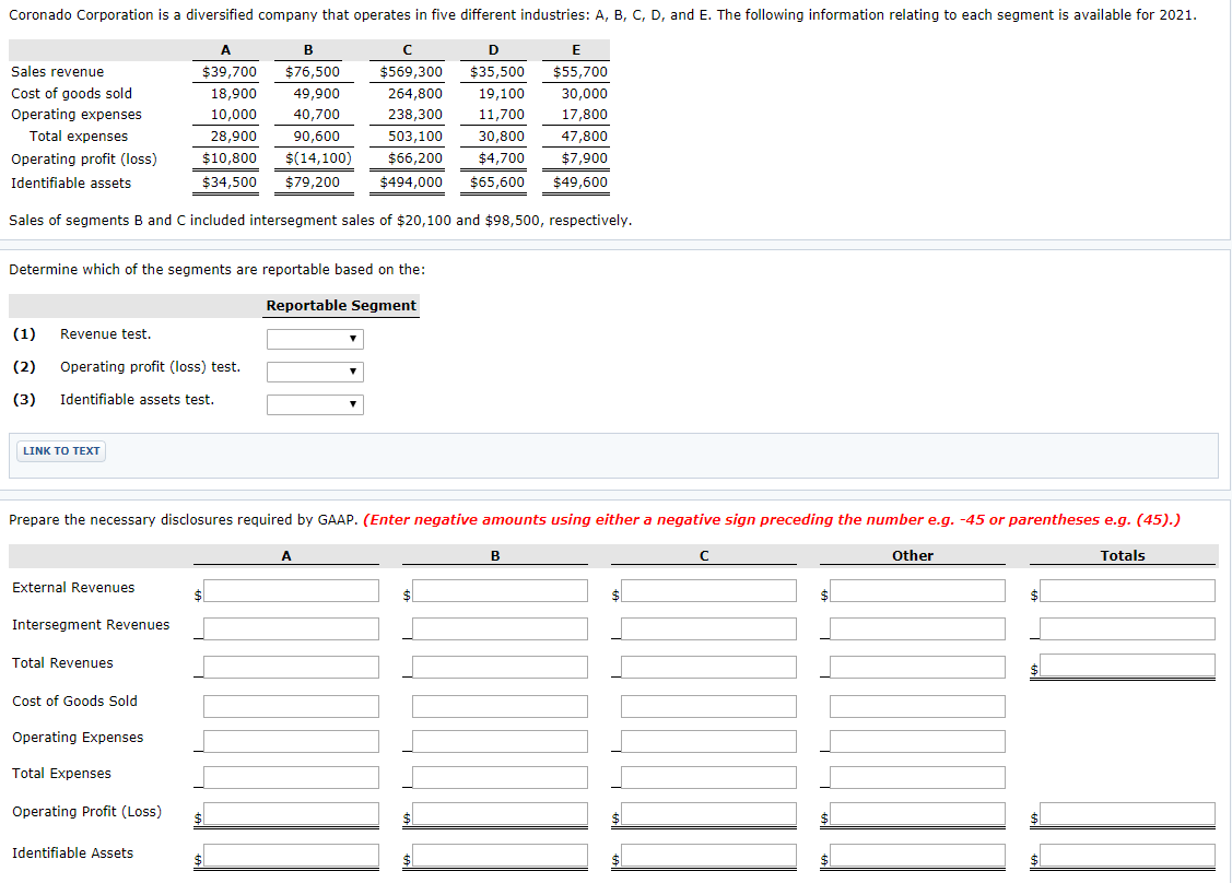 solved-coronado-corporation-is-a-diversified-company-that-chegg