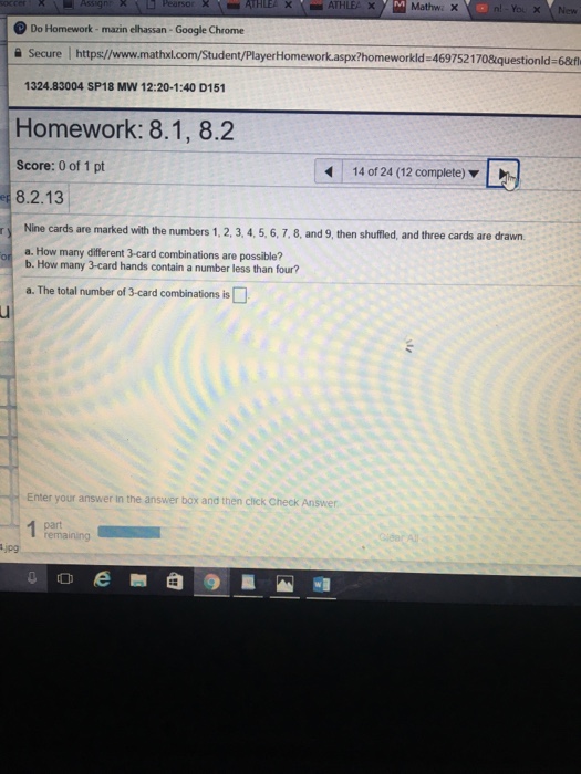 Solved Mathwi X Do Homework - mazin elhassan- Google Chrome | Chegg.com