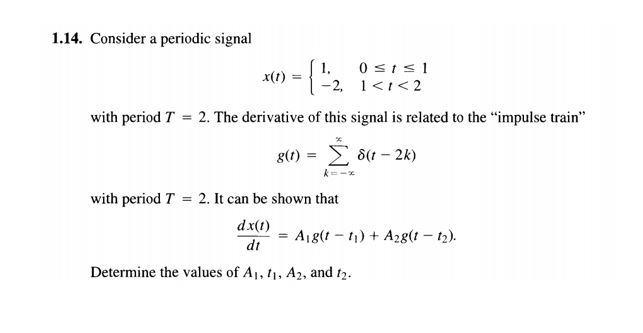 Solved 1.14. Consider a periodic signal with period T = 2, | Chegg.com