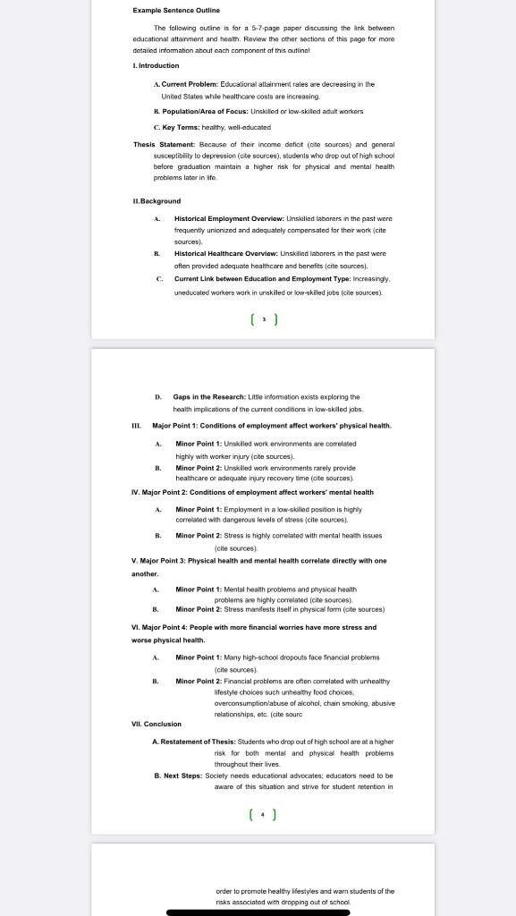 Solved Write a sentence outline about climate change The