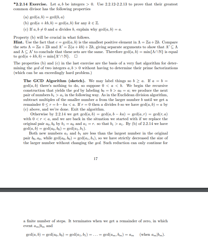 Solved *2.2.14 Exercise. Let A,b Be Integers > 0. Use | Chegg.com