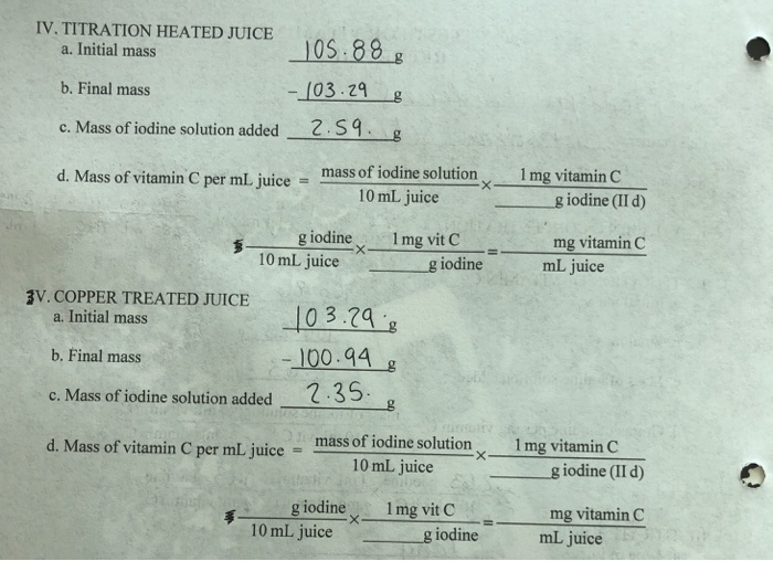 TEST FOR VITAMIN C REPORT SHEET arde he Name Lab