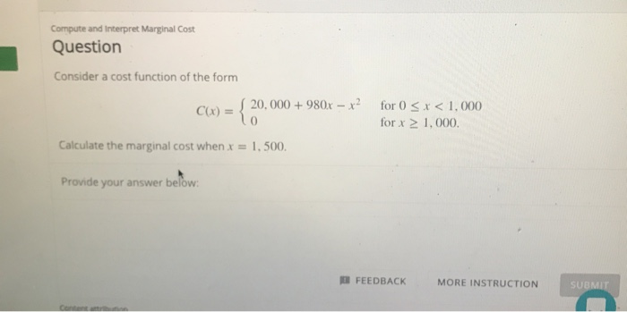 Solved Compute and Interpret Marginal Cost Question Consider | Chegg.com