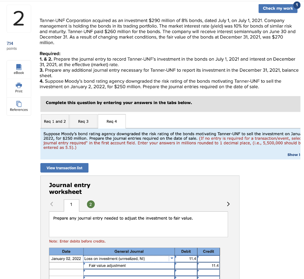 Solved Check my work 2. TannerUNF Corporation acquired as