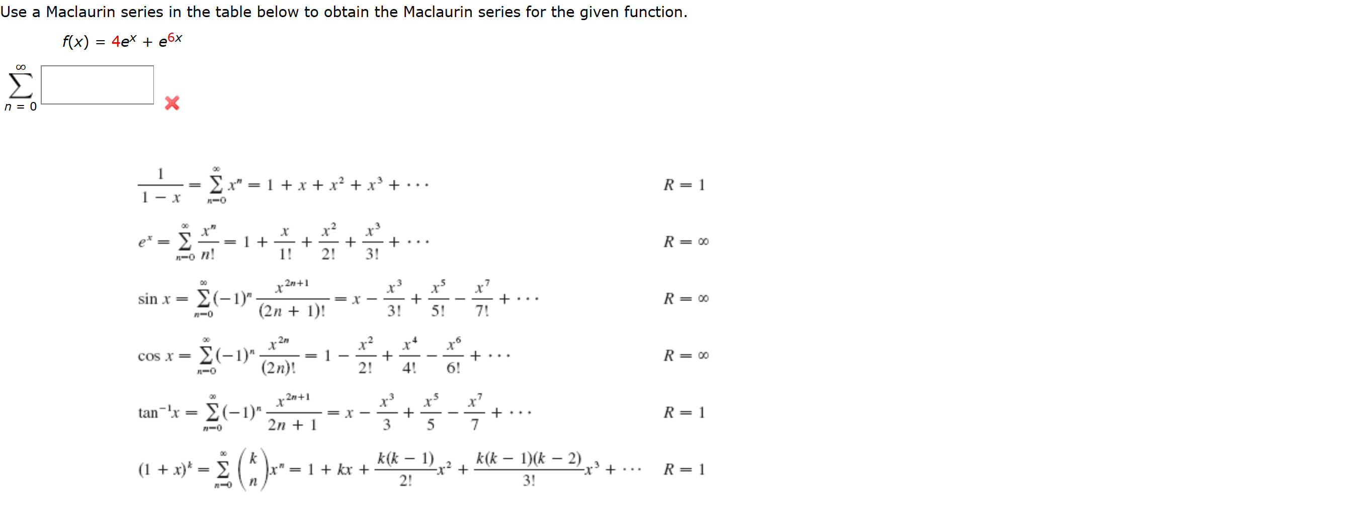 Solved Use A Maclaurin Series In The Table Below To Obtain 9041