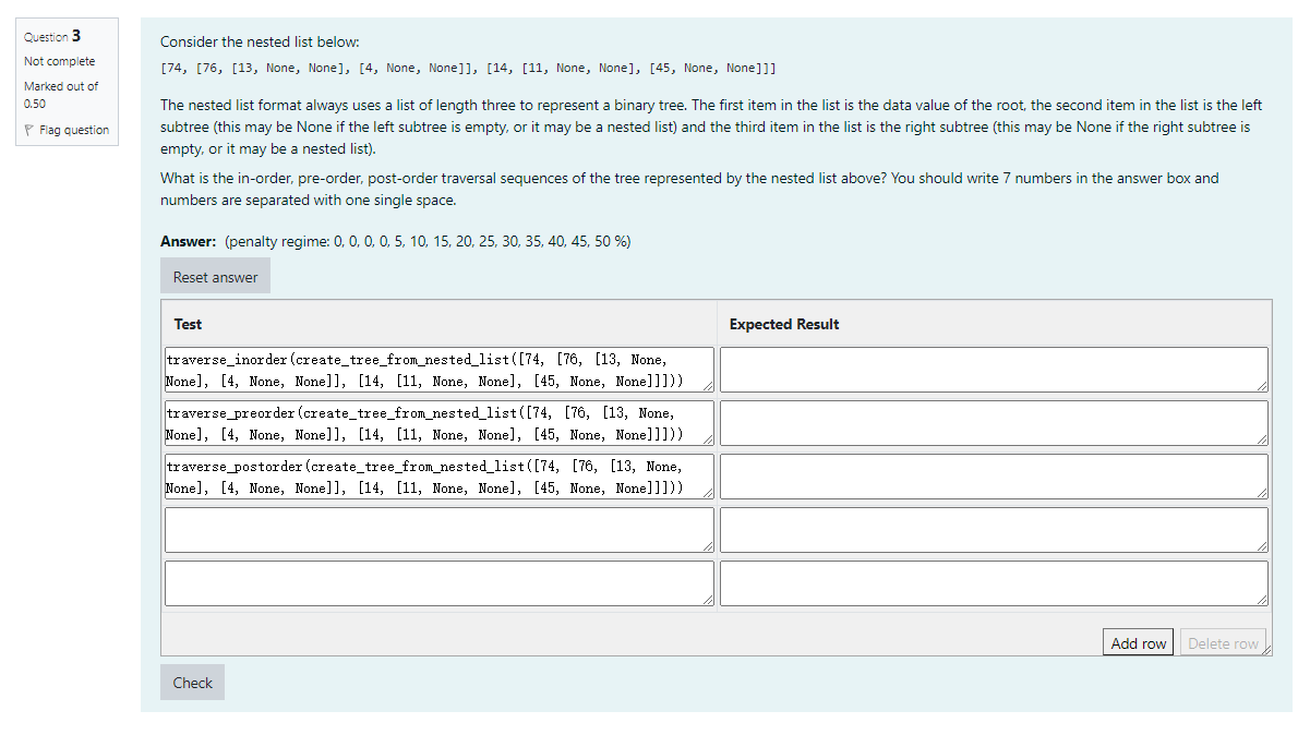 Solved Question 3 Consider the nested list below: [74, [76, | Chegg.com