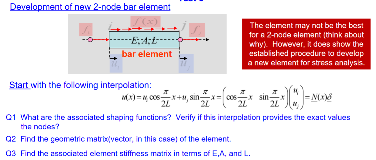 Shaping functions have already been found as seen | Chegg.com