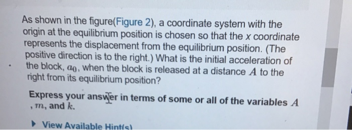 solved-as-shown-in-the-figure-fig-origin-at-the-equilibrium-chegg