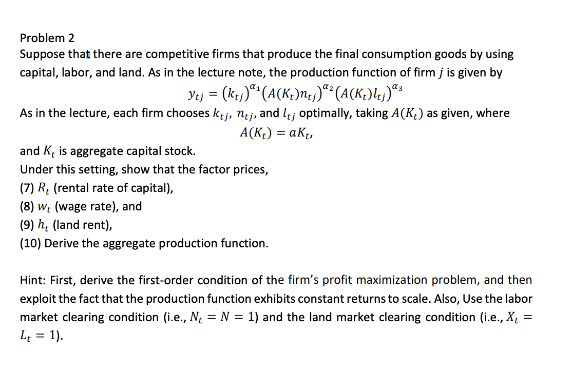 Solved Problem 2 Suppose That There Are Competitive Firms | Chegg.com