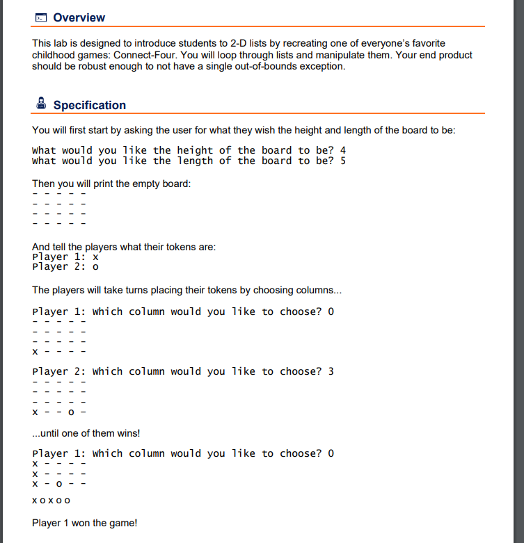 Solved This Is A Connect 4 Game , To Be Completed In Python. | Chegg.com