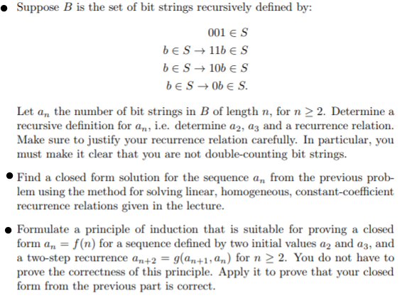 Solved » Suppose B Is The Set Of Bit Strings Recursively | Chegg.com