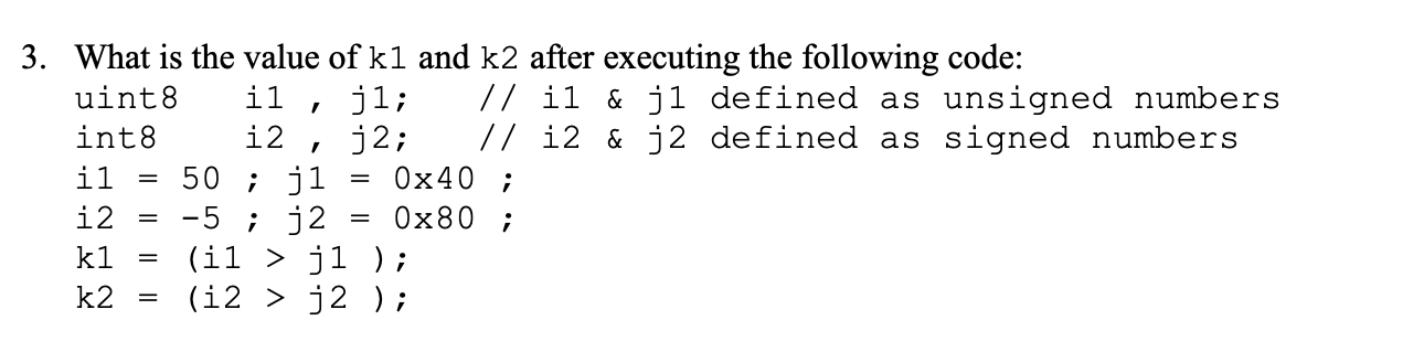 Solved 3. What is the value of k1 and k2 after executing the | Chegg.com