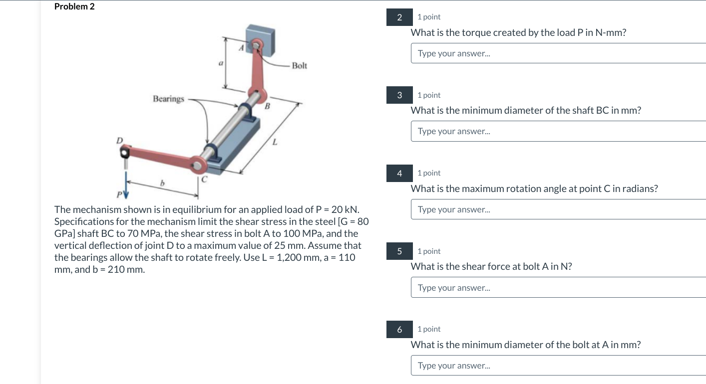 Solved Problem 2 2 1 point What is the torque created by the | Chegg.com