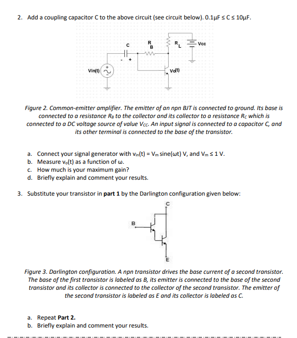 Solved 2. Add A Coupling Capacitor C To The Above Circuit | Chegg.com